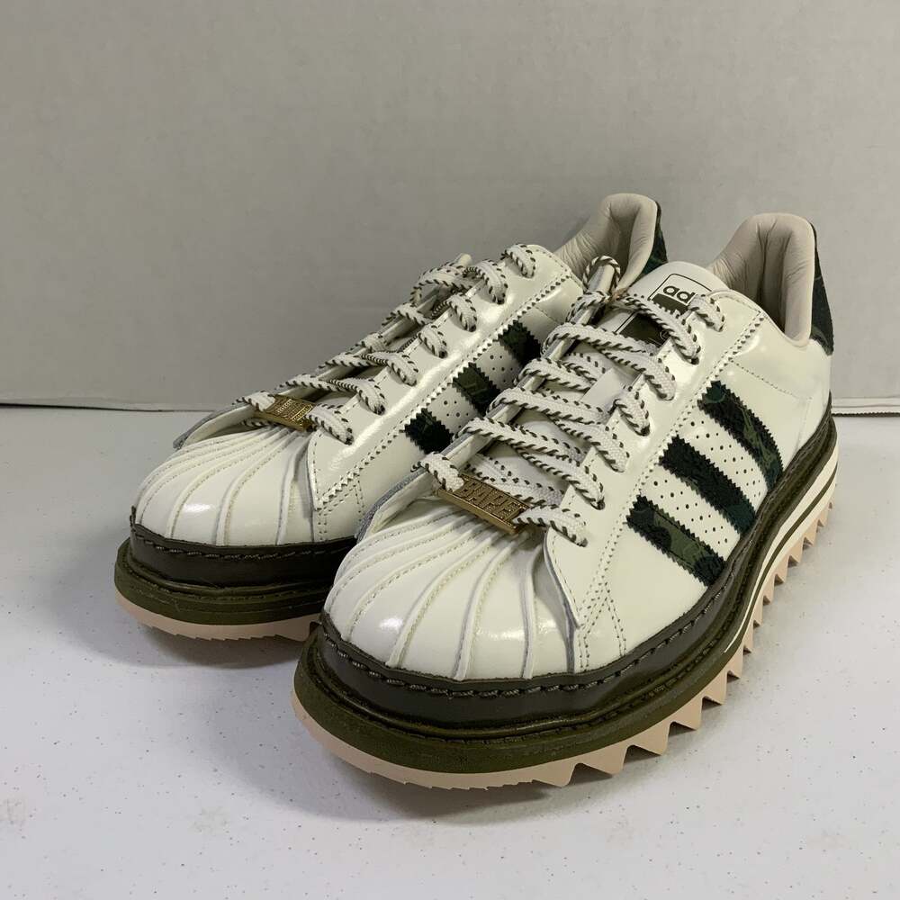 adidas Superstar CLOT BAPE White Olive Cargo Off KJ1473 Size 9.5 Men Green Camo